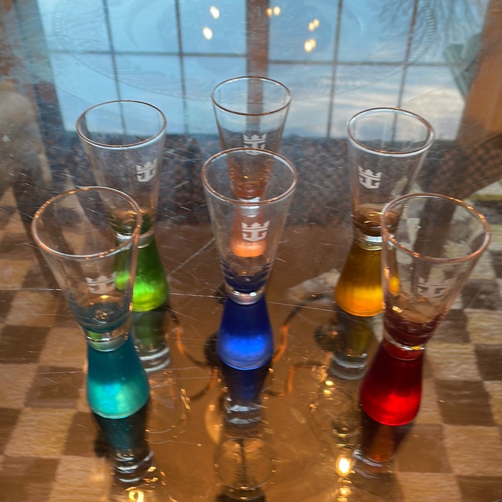 Six Royal Caribbean shot glasses